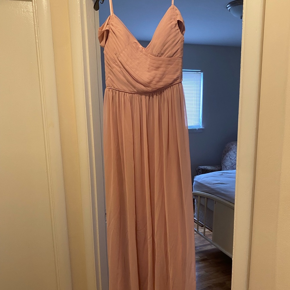 Dusty light pink formal dress. Perfect for bridesmaids dress!